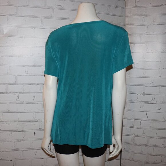 🌊🤎🌿 Choice Blouse · Turquoise & Brown · Size L - Picture 6 of 6